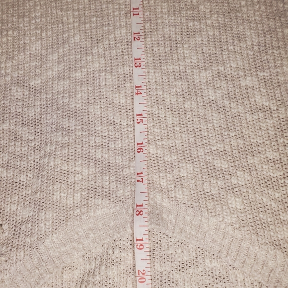 EXPRESS Round Cream High Low Lace Up Knit Sweater - Picture 7 of 9